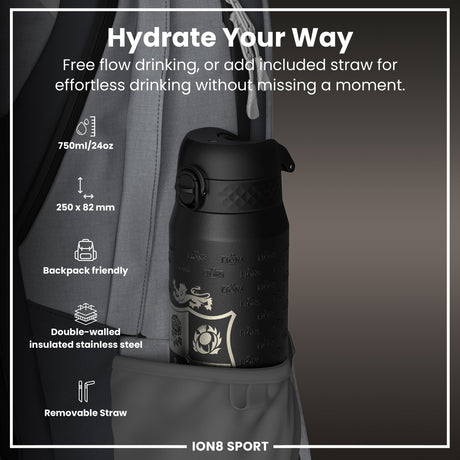 Lions X ION8 Insulated Steel Water Bottle, Nothing Like The Lions, 750ml (24oz)