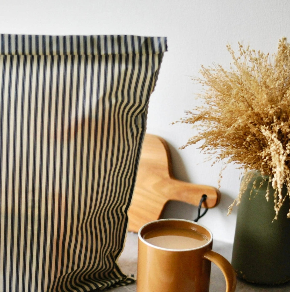 Lou-bees Navy Striped Bread Bag