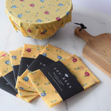 Lou-bees Ditsy Floral Yellow Large Beeswax Food Wrap - 14” x 11”