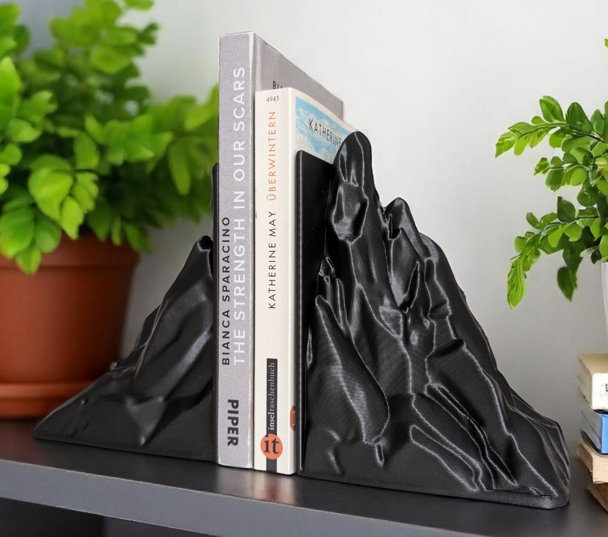 Filamora Studios Minimalist Mountain Bookends 3D Printed Set