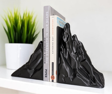 Filamora Studios Minimalist Mountain Bookends 3D Printed Set