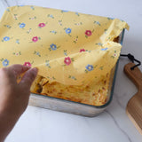 Lou-bees Ditsy Floral Yellow Large Beeswax Food Wrap - 14” x 11”