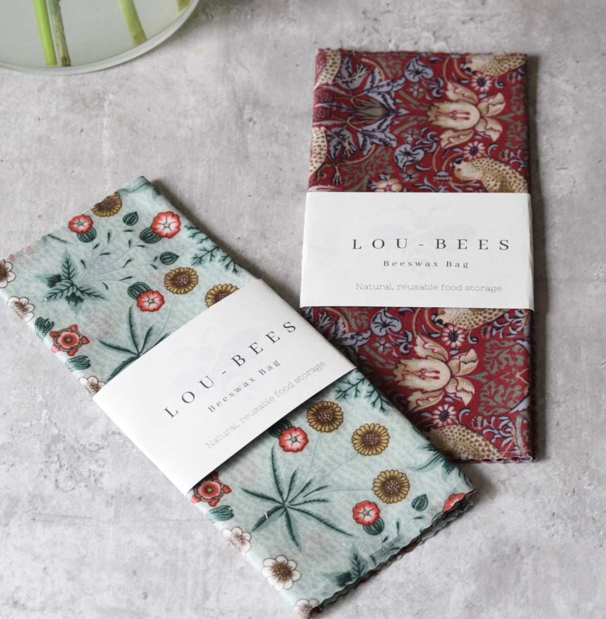 Lou-bees William Morris Daisy Beeswax Bag