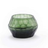 Lowlands Design Hematite Glass Tealight Candleholder - Steel Green