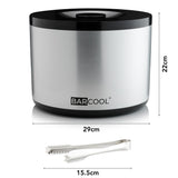 Suncold Barcool 10L Round Ice Bucket with Lid & Tongs - Silver