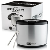 Suncold Barcool 10L Round Ice Bucket with Lid & Tongs - Silver