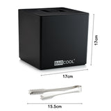Suncold Barcool 4L Square Ice Bucket with Lid & Tongs - Black