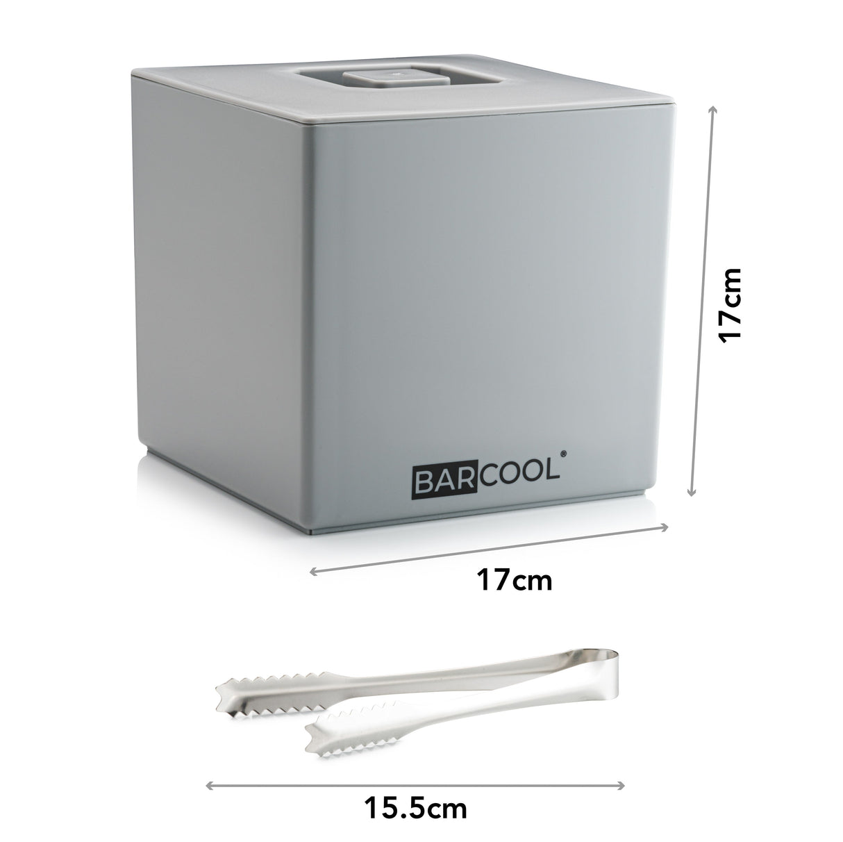 Subcold Barcool 4L Square Grey Ice Bucket with Lid & Tongs