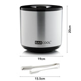 Subcold Barcool 4L Round Ice Bucket with Lid & Tongs - Silver