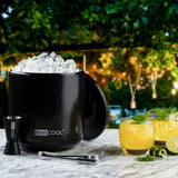 Subcold Barcool 4L Round Ice Bucket with Lid & Tongs - Black/Silver