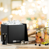 Suncold Barcool 4L Square Ice Bucket with Lid & Tongs - Black
