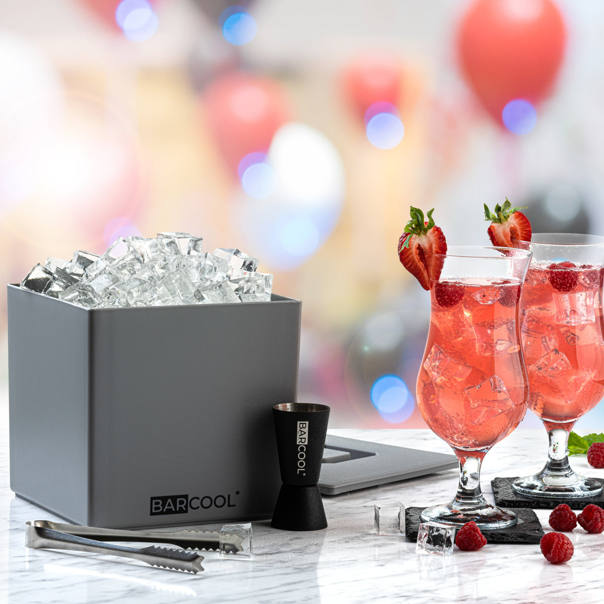 Subcold Barcool 4L Square Grey Ice Bucket with Lid & Tongs