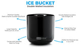 Subcold Barcool 4L Round Ice Bucket with Lid & Tongs - Black/Silver