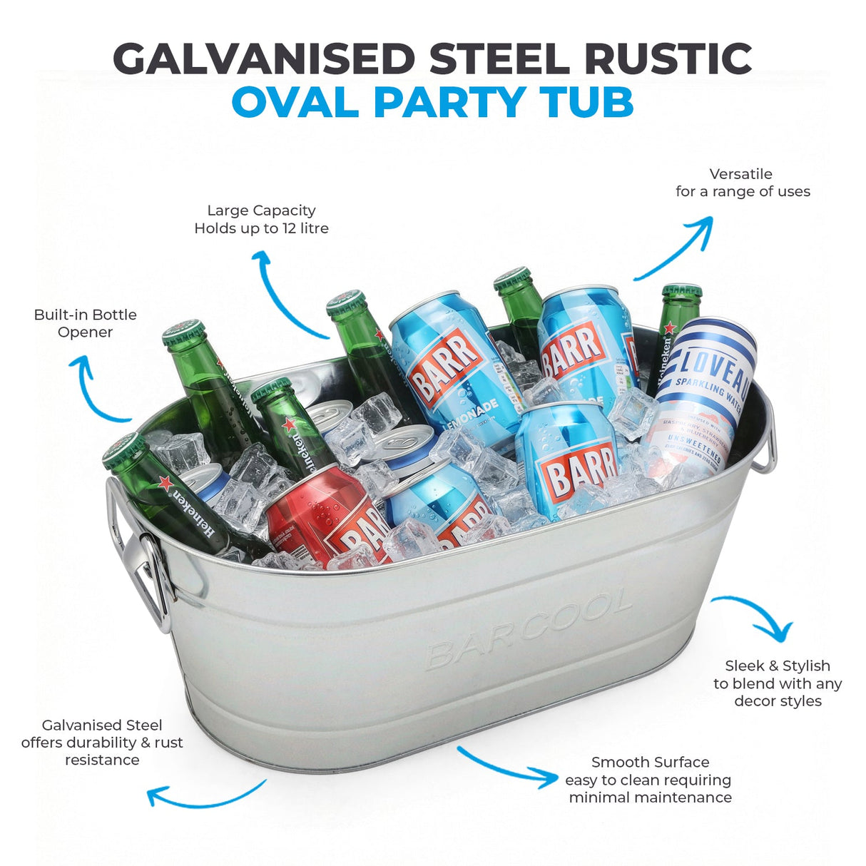 Subcold Barcool 12L Galvanised Steel Party Tub