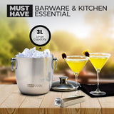 Subcold Barcool 3L Stainless Steel Ice Bucket with Lid & Tongs