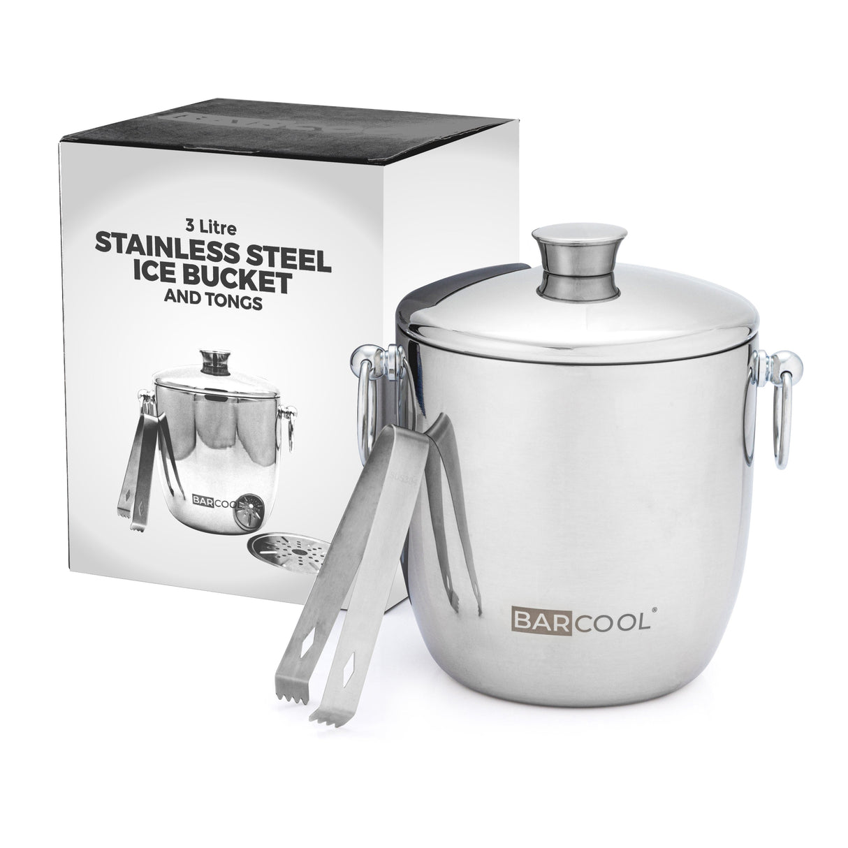 Subcold Barcool 3L Stainless Steel Ice Bucket with Lid & Tongs