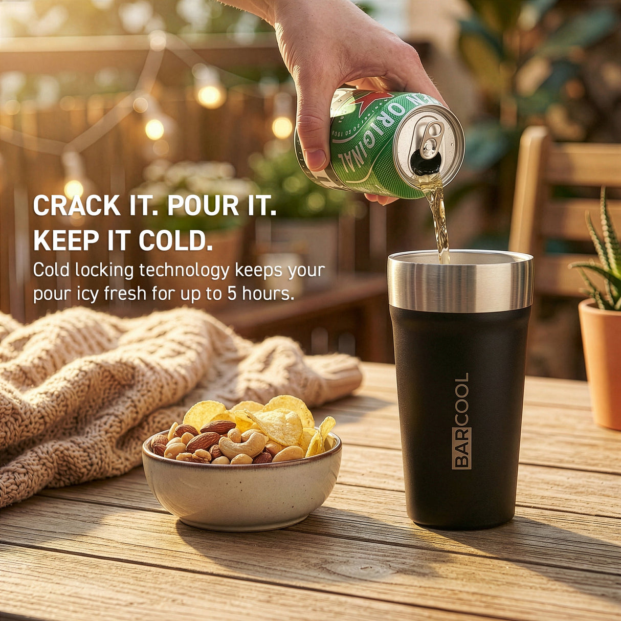 Subcold Barcool Stackable Beer Cup Black - 600ml