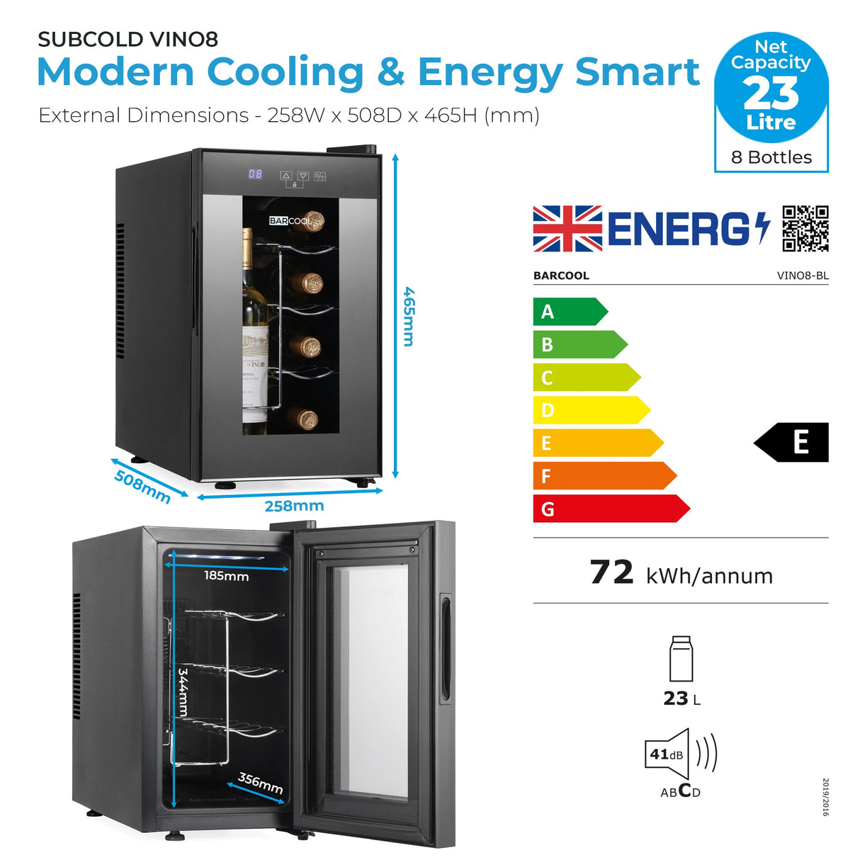 Subcold Barcool VINO8 LED Wine Cooler | 8 Bottle