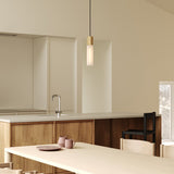 Tala Basalt Single Pendant in Brass