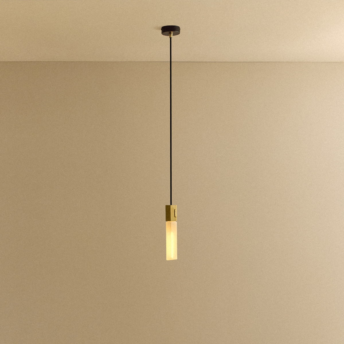 Tala Basalt Single Pendant in Brass