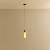 Tala Basalt Single Pendant in Brass
