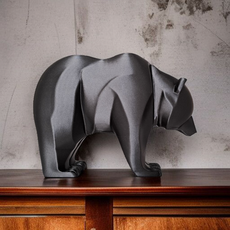 Filamora Studios Minimalist Curved Bear Sculpture