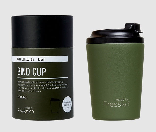 Fressko Khaki Reusable Travel Mug Stainless Steel