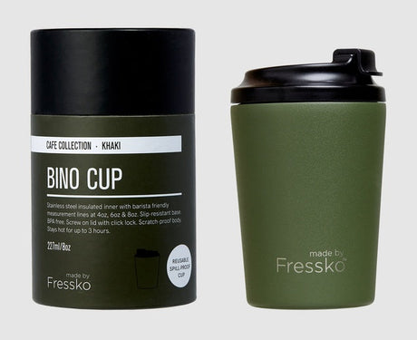 Fressko Khaki Reusable Travel Mug Stainless Steel