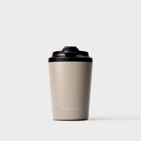 Fressko Oat reusable stainless steel travel mug with insulated leakproof lid
