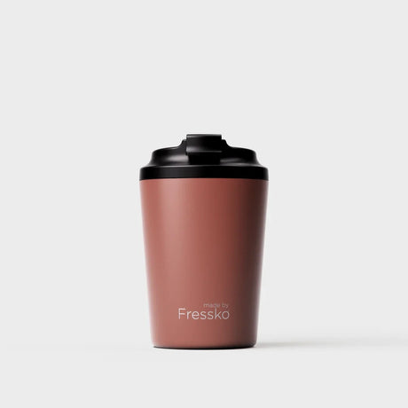 Fressko Tuscan reusable stainless steel travel mug with insulated leakproof lid