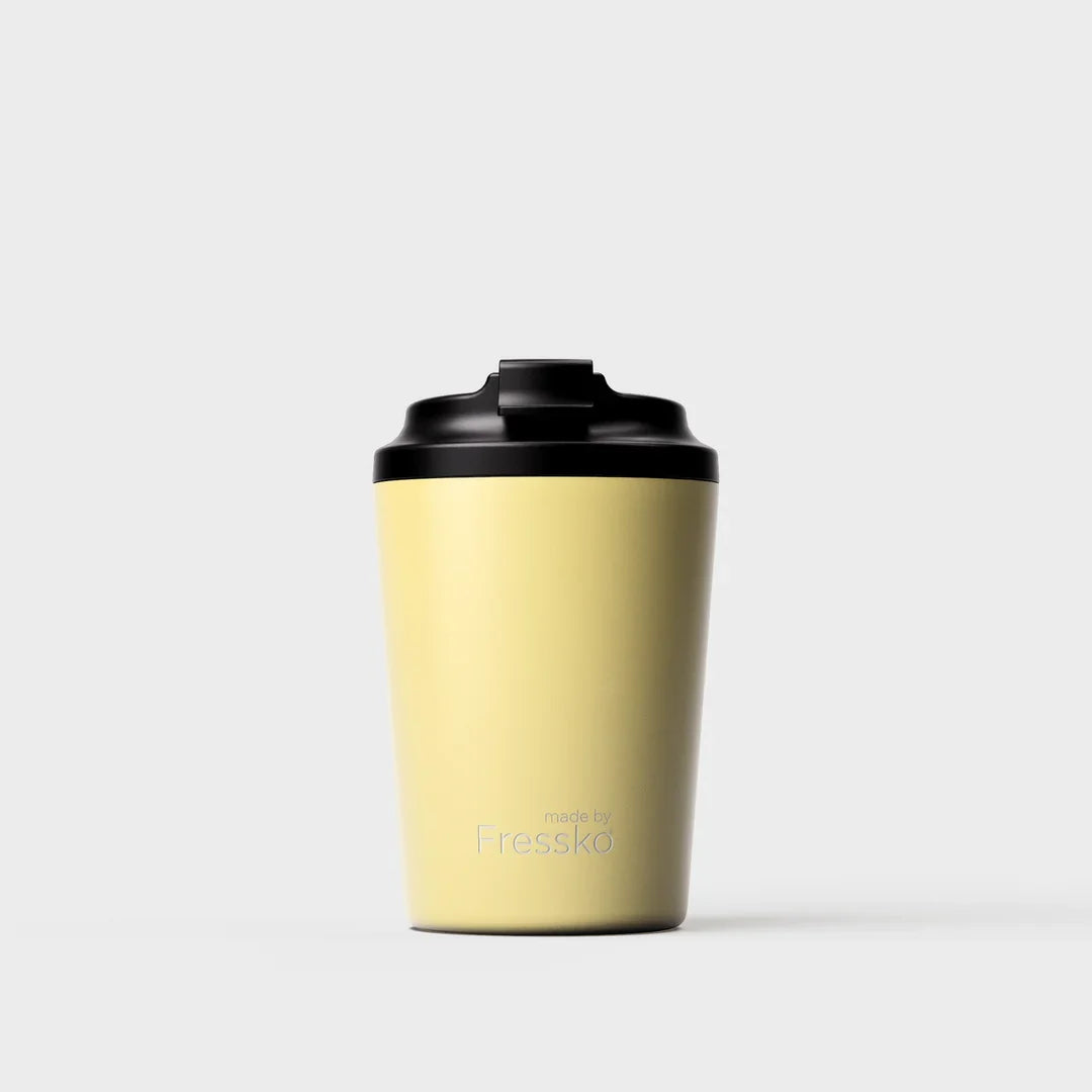 Fressko Limoncello reusable ceramic-lined coffee cup with insulated lid