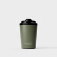 Fressko Khaki reusable ceramic-lined coffee cup with insulated lid