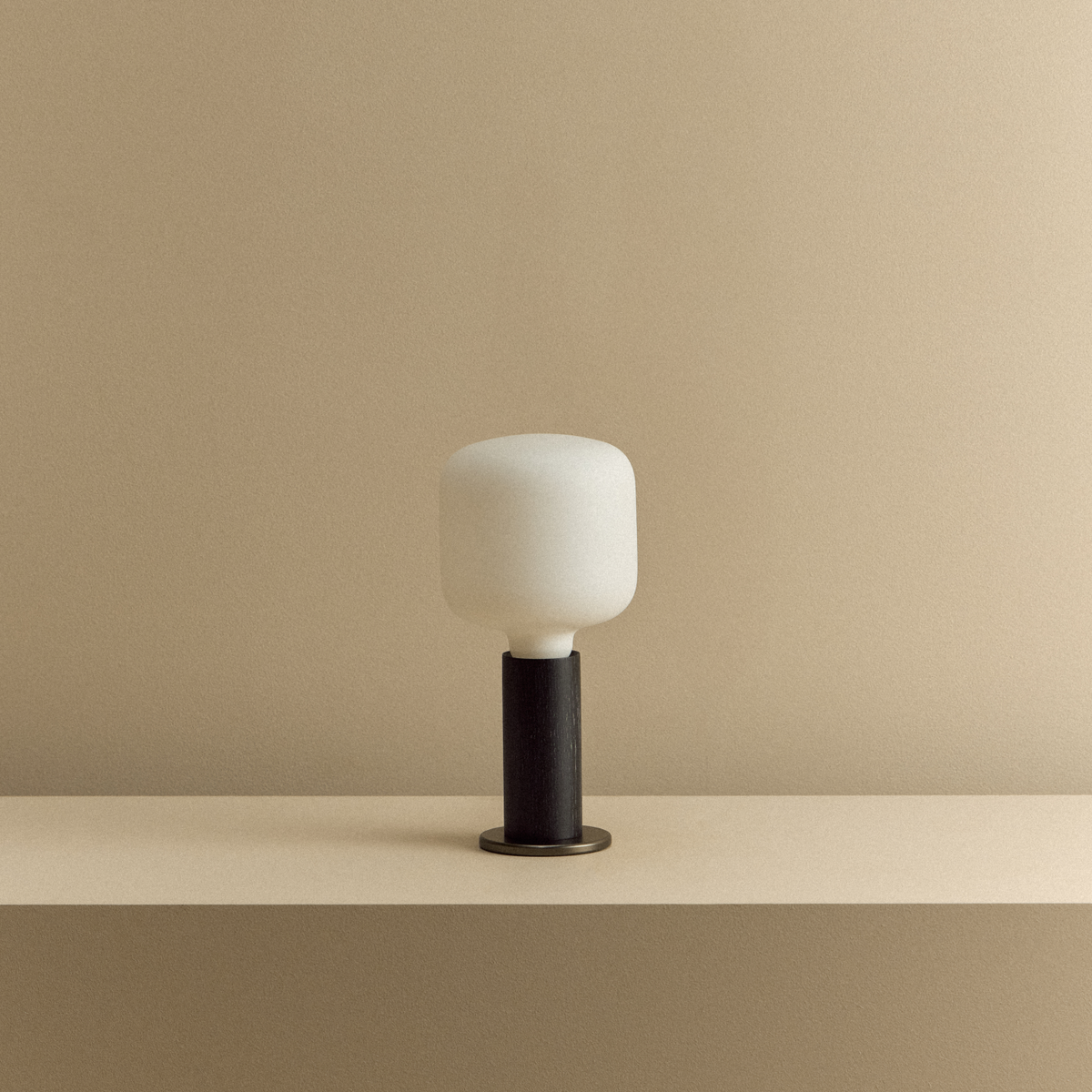 Tala Knuckle Table Lamp in Blackened Oak with Oblo Bulb