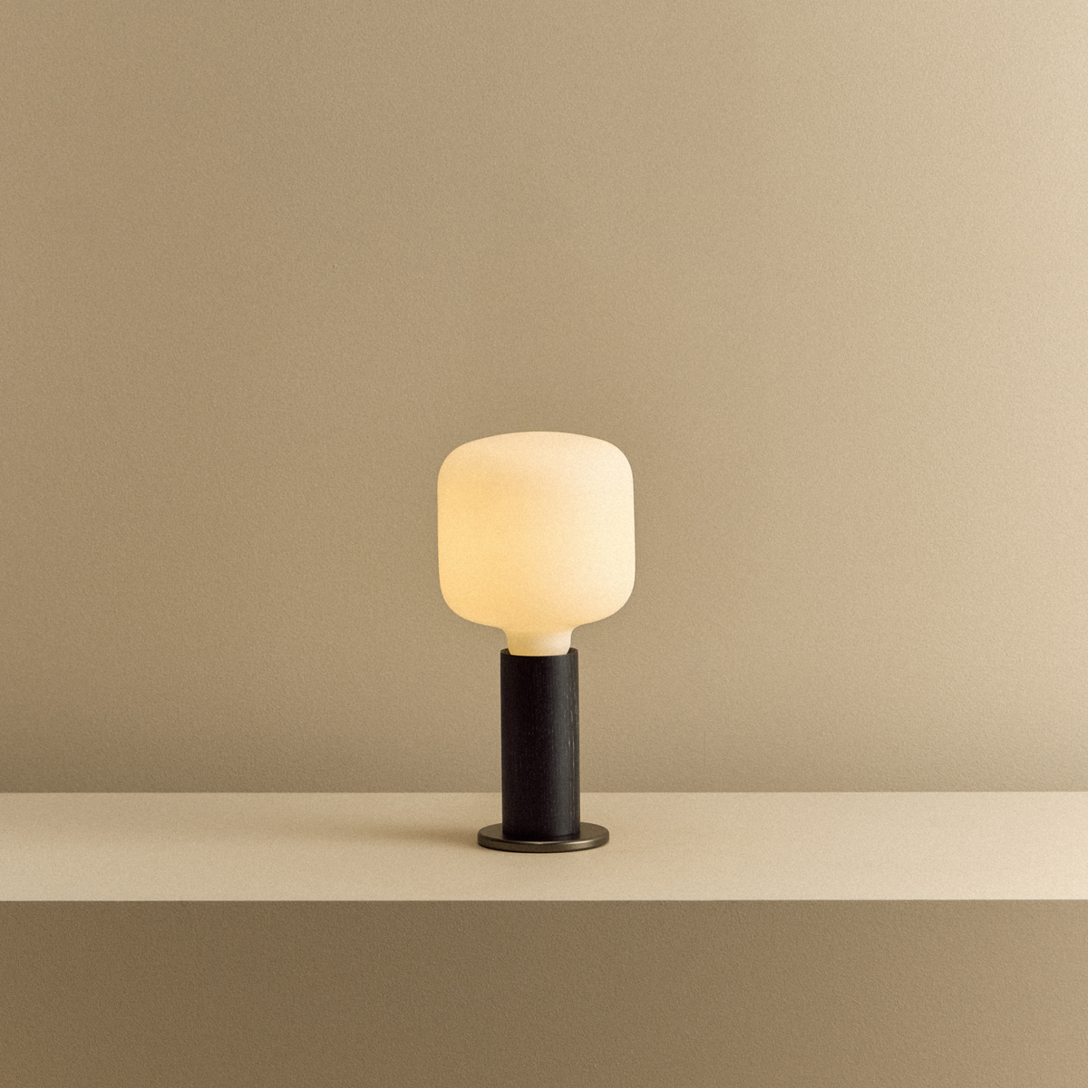Tala Knuckle Table Lamp in Blackened Oak with Oblo Bulb