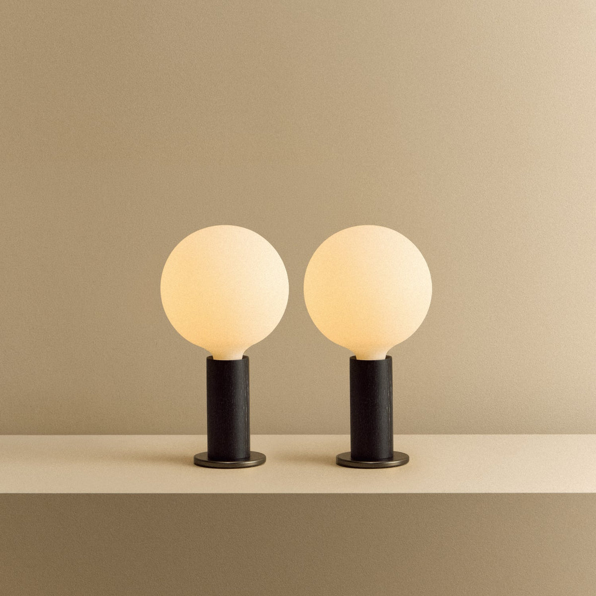 Tala Knuckle Table Lamp in Blackened Oak with Sphere IV