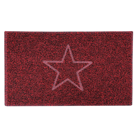 Nicoman Embossed Star Spaghetti Door Mat - Red & Black