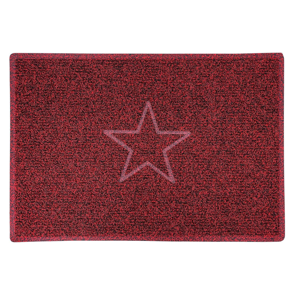 Nicoman Embossed Star Spaghetti Door Mat - Red & Black