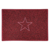 Nicoman Embossed Star Spaghetti Door Mat - Red & Black