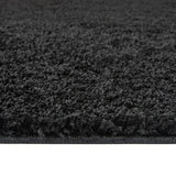 Washable Black Shaggy Rug