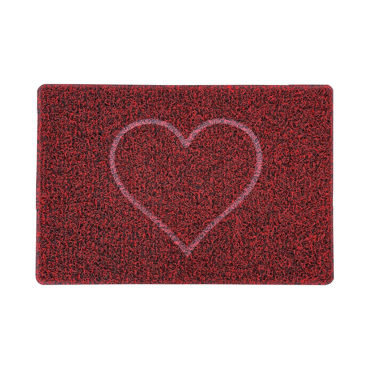 Nicoman Embossed Heart Spaghetti Door Mat - Red & Black