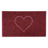 Nicoman Embossed Heart Spaghetti Door Mat - Red & Black