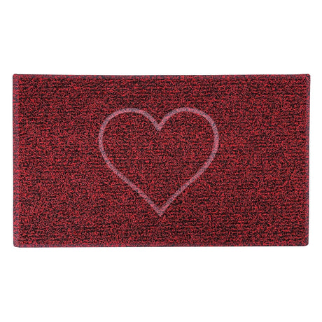 Nicoman Embossed Heart Spaghetti Door Mat - Red & Black