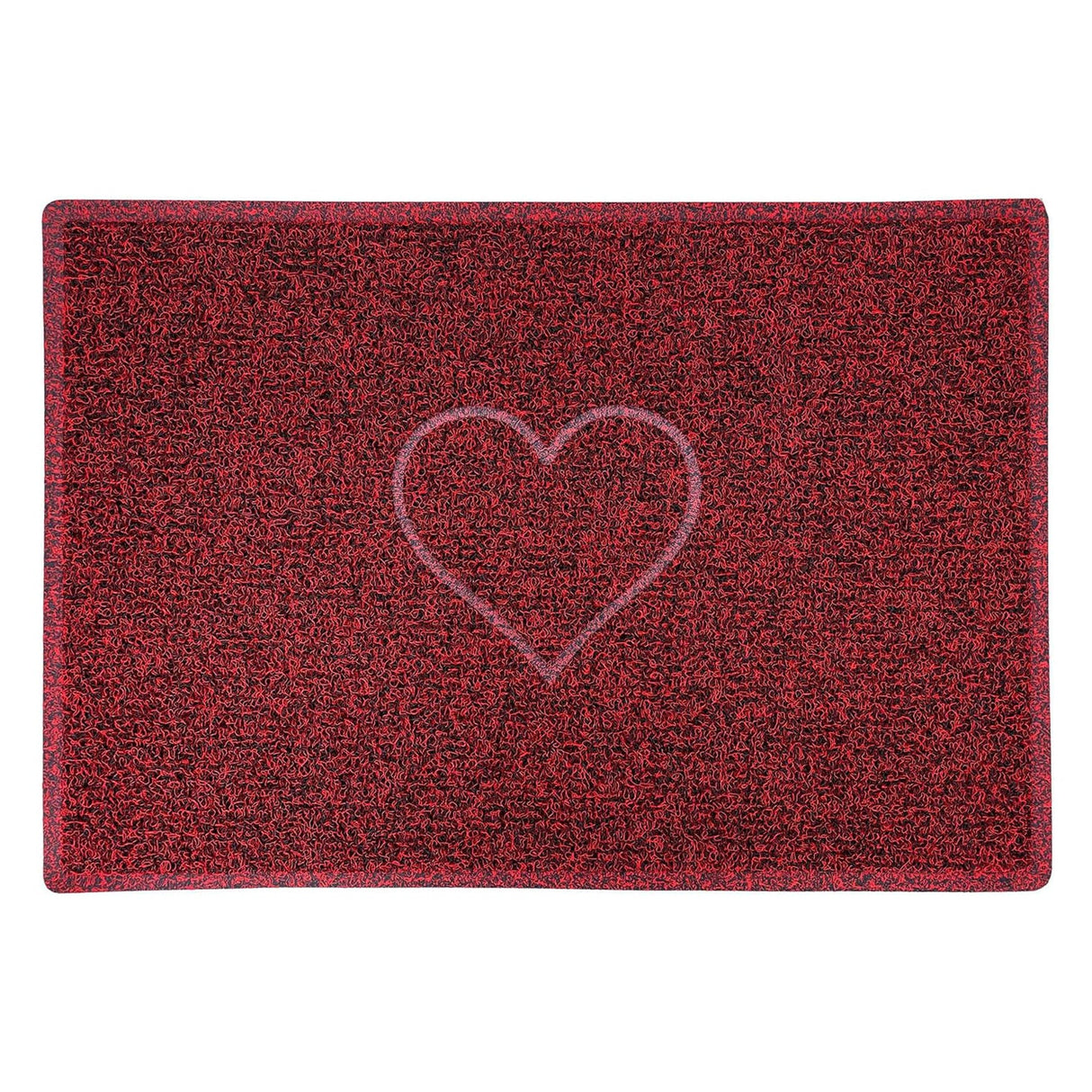 Nicoman Embossed Heart Spaghetti Door Mat - Red & Black