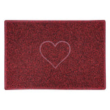 Nicoman Embossed Heart Spaghetti Door Mat - Red & Black