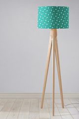 Shadowbright Ceiling or Table Turquoise and White Retro Lampshade