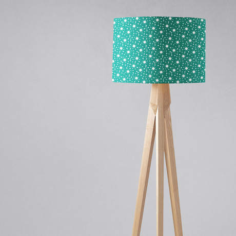Shadowbright Ceiling or Table Turquoise and White Retro Lampshade