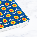 Shadowbright Retro Blue and Yellow Floral Make Up Bag - 24cm x 19cm