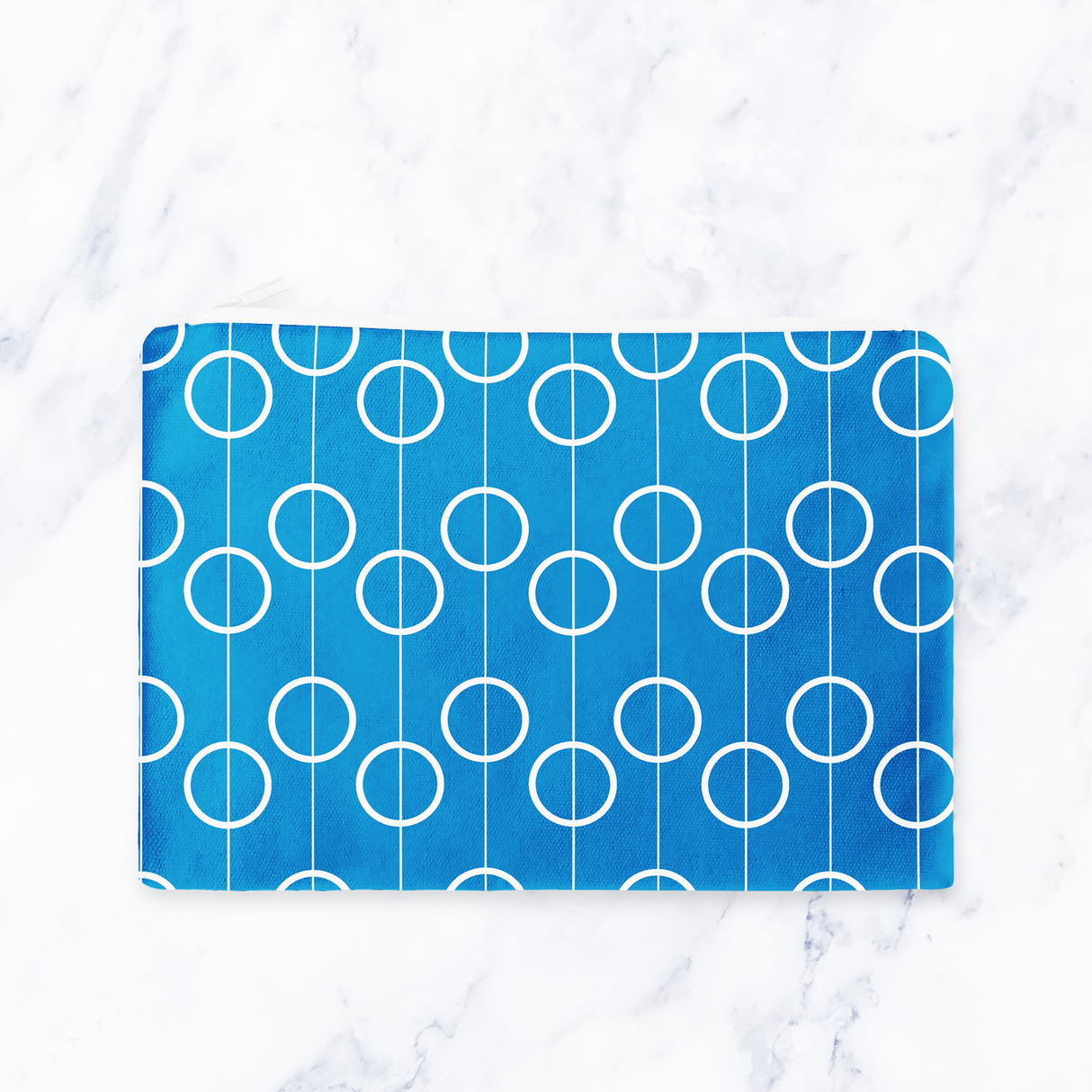 Shadowbright Blue Geometric Retro Make Up bag - 24cm x 19cm