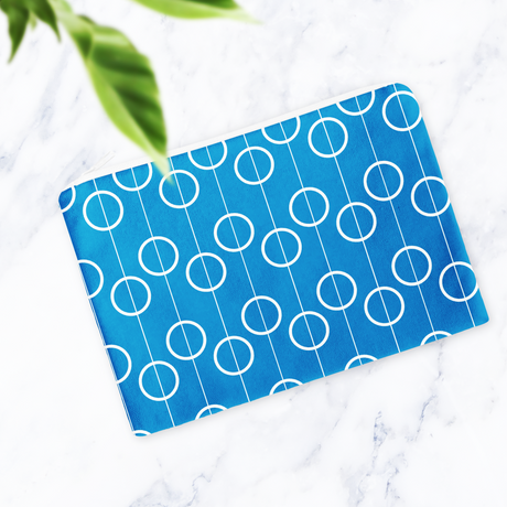 Shadowbright Blue Geometric Retro Make Up bag - 24cm x 19cm