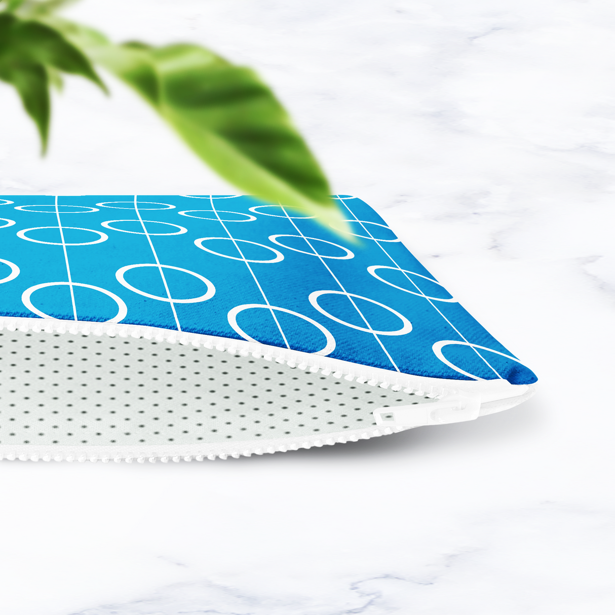 Shadowbright Blue Geometric Retro Make Up bag - 24cm x 19cm